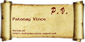 Patonay Vince névjegykártya