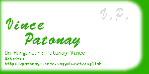 vince patonay business card